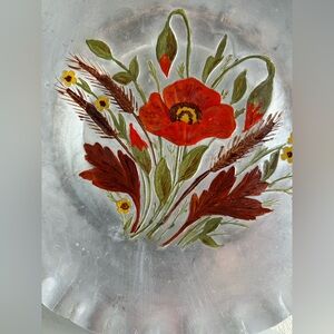 Vintage Everlast Hand-Forged Aluminum Plate – Hand Painted Floral Design